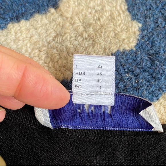 🟥 HEINE BLACK RED MULTI WOVEN LONG SLEEVE DRESS! - Picture 11 of 13